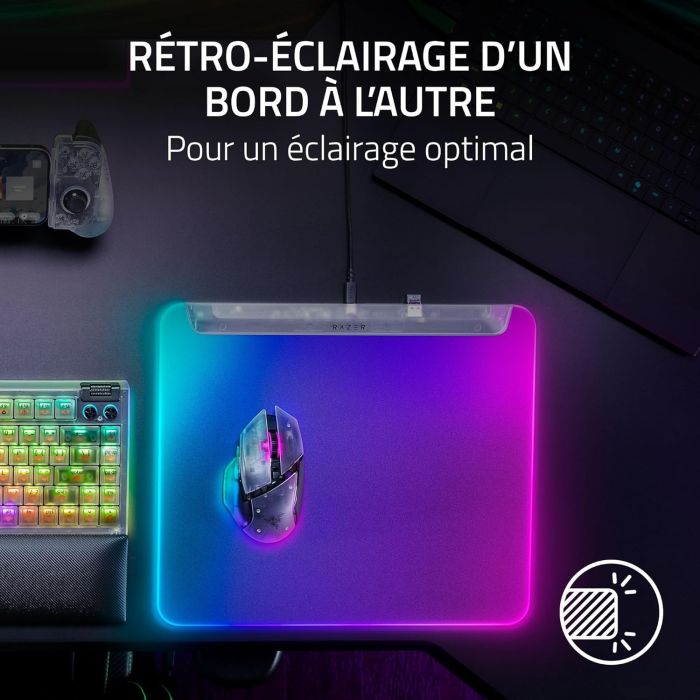 Ігрова поверхня Razer Firefly V2 Pro, М (360х278х4мм), RGB, Phantom White Ed.