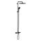 Душова система Grohe QuickFix Vitalio Comfort 250 зі змішувачем-термостатом для ванни, довж. виливу - 169мм, верхній душ, лійка, кріпл. - на стійці, матовий чорний