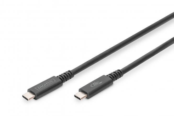 Кабель DIGITUS USB-C > USB-C заряджання/синхронізації, Type-C, 1м, чорний