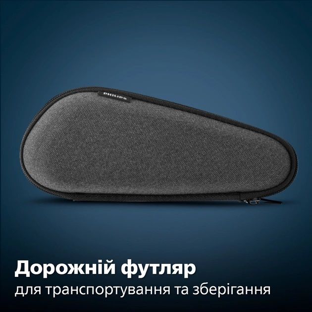 Бритва електр. Philips Series 5000 роторная, 9Вт,  бритв.головок-3, Li-Ion, сух.+влажн., триммер, чехол, серый