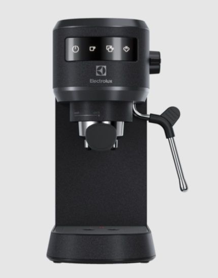 Кавоварка Electrolux ріжкова, 1л, мелена, ручний капуч, LED-дисплей, підігрів чашок, чорний