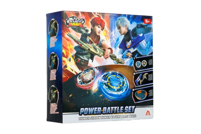 Набір Infinity Nado VII Power Battle Set Громовий Мисливець Тіней і Вогняне Колесо Вибуху (Thunder Shadow Hunter vs Fiery Blast Wheel)