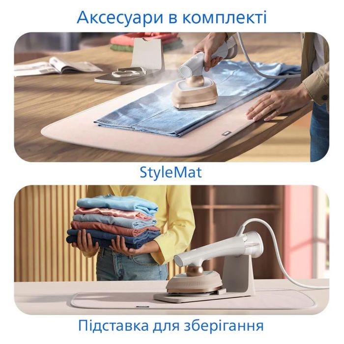 Відпарювач-праска Philips OneTurn, 1800Вт, 200мл, паровий удар -90гр, поворот для зміни типу девайса, алюміній, білий
