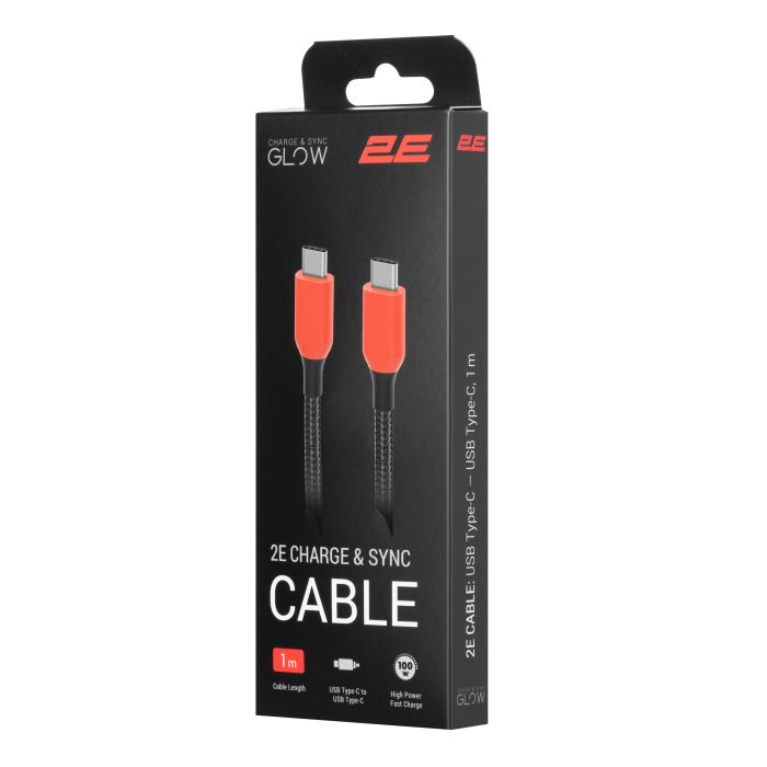 Кабель 2E USB-C - USB-C 100W 1м black