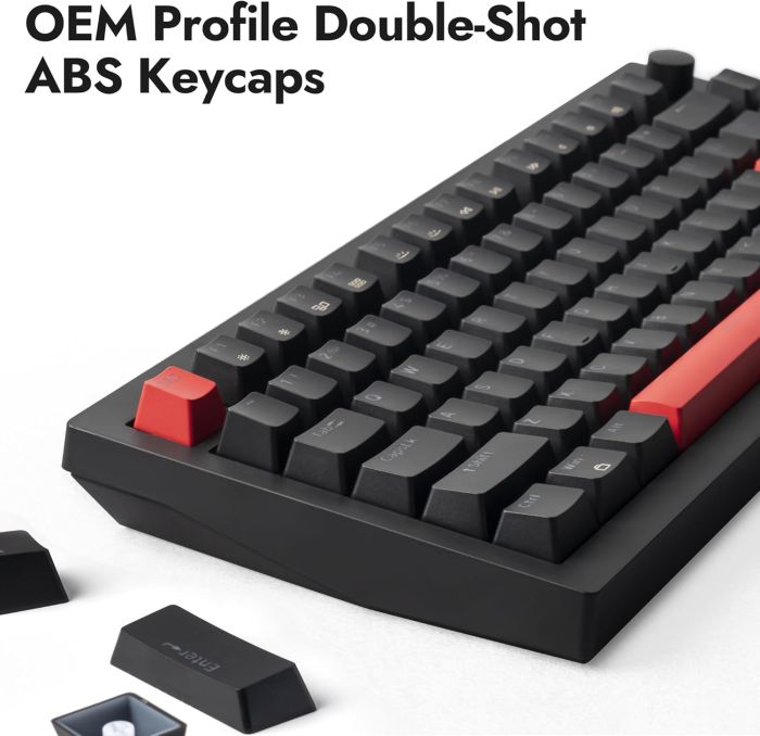 Клавиатура механическая Lemokey  X4 84Key, Keychron Red, USB-A, QMK/VIA, EN/UKR, Red led, чорний