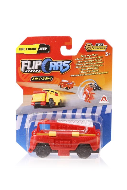 Машинка-трансформер Flip Cars 2в1 Спецтранспорт, Пожежний автомобіль і Позашляховик