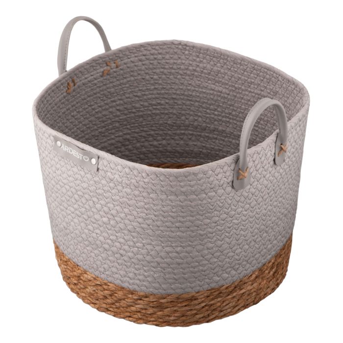 Кошик ARDESTO Minimalism 35х35х27см, паперовий шпагат, рогожка, сірий
