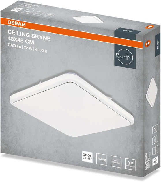 Светильник НСП OSRAM CEILING SKYNE 48?48 см, квадратный, 72 Вт, 4000 К
