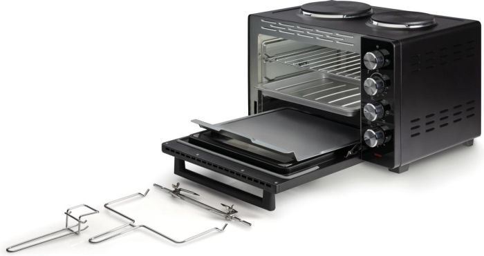 Мини печь Gorenje, 30л, 52x32х40.5см, 2 електрич. комф., чорный