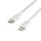 Кабель USB-C > Lightning заряджання/синхронізації Belkin 2м, 30Вт, Type-C, плетений, білий