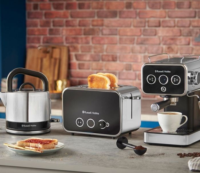 Кавоварка Russell Hobbs ріжкова Distinctions 1.1л, мелена + чалди, чорно-сріблястий