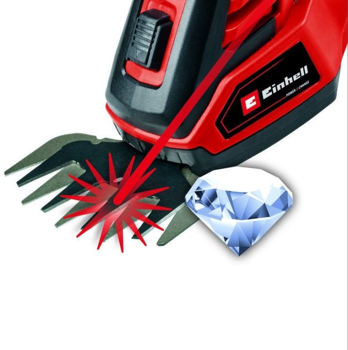 Ножиці для трави акумуляторні Einhell GE-CG 18/100 Li Kit 18В PXC акб 1х2.5А·год 10см крок різу 8мм 1.06кг