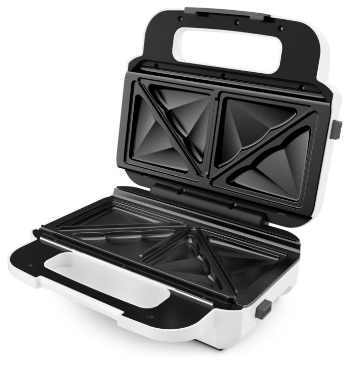 Мультимейкер Tefal Snack XL 850Вт, тефлон, 3 пластини, корпус-пластик, біло-чорний