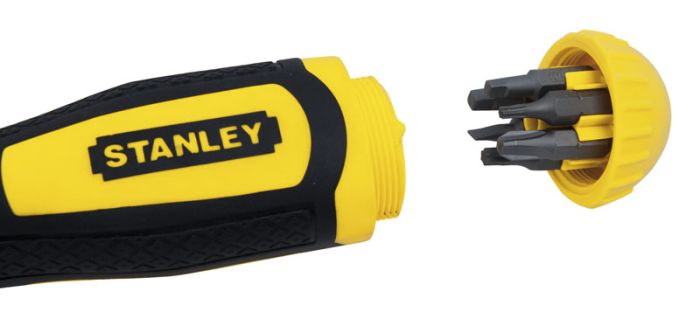Отвертка Stanley Multibit, набор 11шт, битодержатель реверсный 1/4", 10 бит, SL,PH,PZ,SQ,Torx