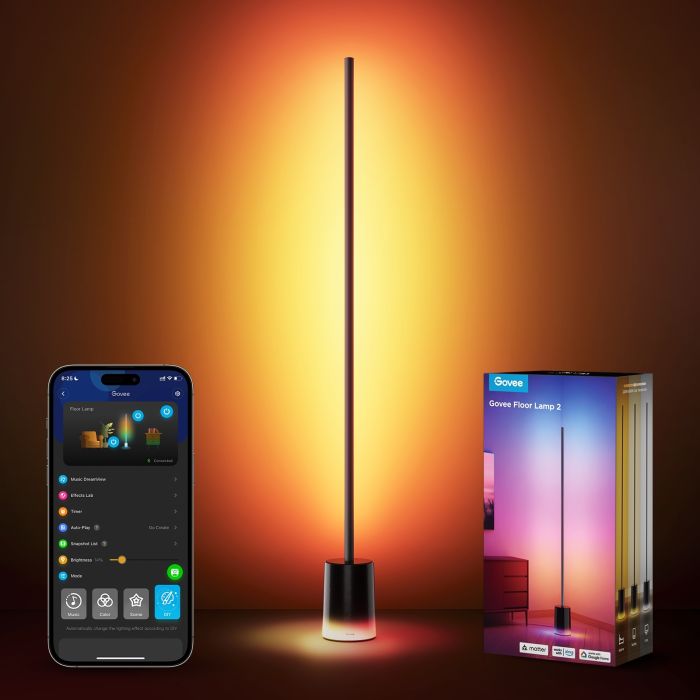 Торшер умный Govee H607C Floor Lamp 2, 1725Lm, RGBICWW, WI-FI/Bluetooth, черный