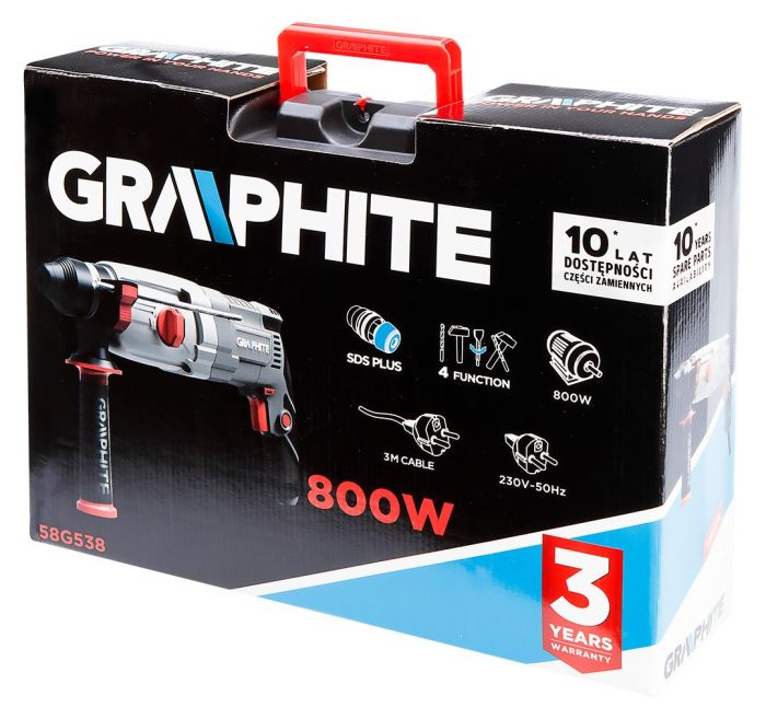 Перфоратор GRAPHITE SDS-plus 800Вт 2.8Дж кейс 3.28кг