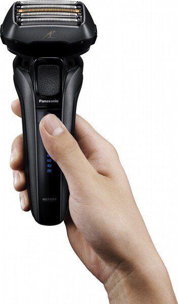 Бритва електр. Panasonic сіткова, 14000 об/хв,  бритв.головок-5, Li-Ion, сух.+волог., тример, чохол,Док-ст., чорний
