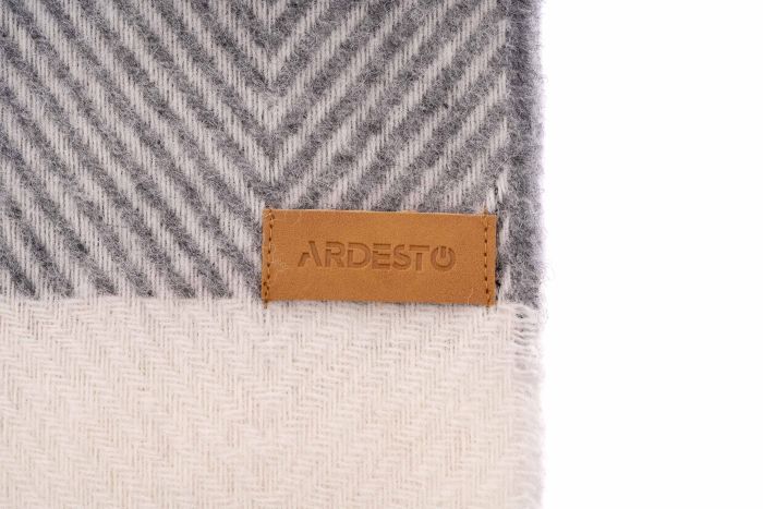Плед ARDESTO Leonardo Bianco, 140x200см, 100% шерсть, серый