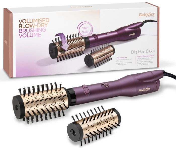 Фен-щітка Babyliss, 650Вт, 2 режими, іоніз-я, хол. обдув, оберт. насадок, кераміка, фіолетовий