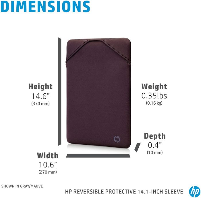 Чехол для ноутбука HP, Protective Reversible, 14", неопрен, серый/лиловый