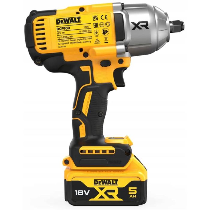 Гайковерт ударний DeWalt XR Li-Ion 18В акб 2х5А·год 1898Нм 2300об/хв 2200уд/хв 1/2" ЗП кейс 2.9кг