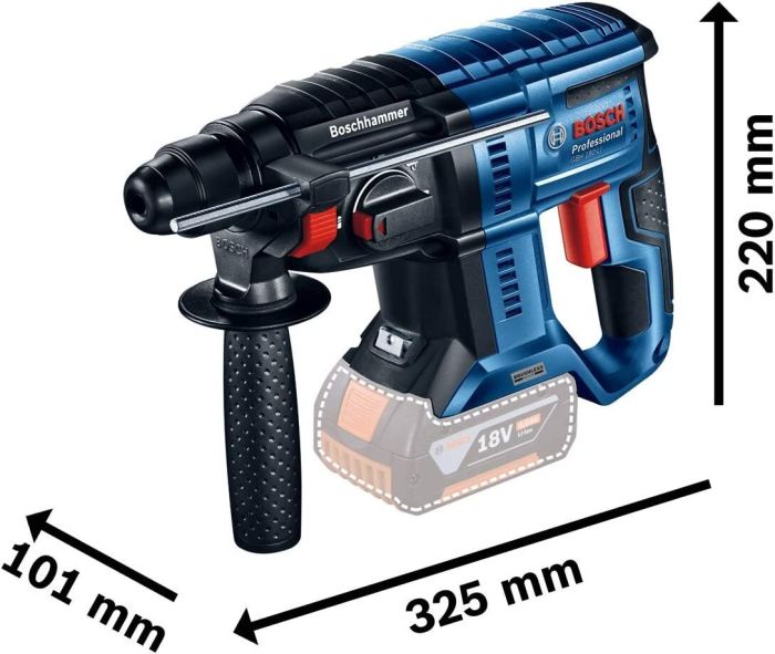 Набір із двох акумуляторних інструментів Bosch Professional 18В перфоратор GBH 180-LI дриль-шурупокрут GSR 180-LI акб 2х4А·год сумка