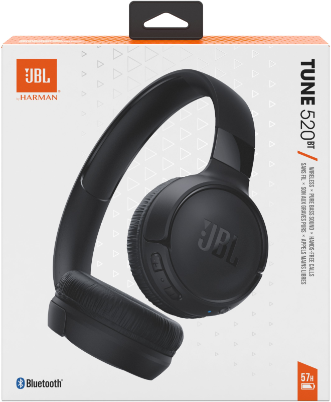 Навушники On-ear JBL T520 BT 5.3, Wireless, Mic, Чорний