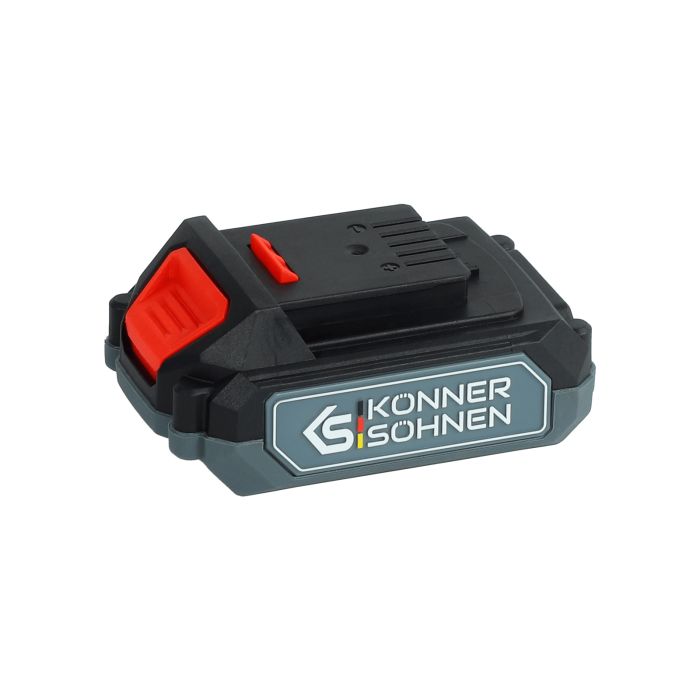 Набір із двох акумуляторних інструментів Konner&Sohnen KS IDAGB 20V SET 1 PLUS 20В шурупокрут-дриль ударний, шліфмашина кутова KS AGB20V-125VR, ЗП 2.4А акб 1х2А·год+1х4А·год кейс 8.1кг