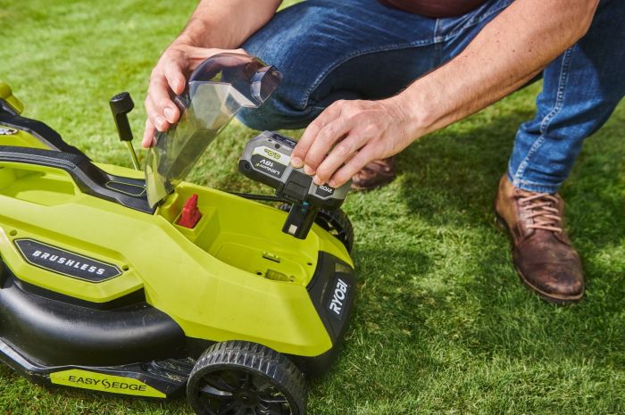Газонокосилка аккумуляторная Ryobi ONE+ HP RY18LMX33A-0 18В 33см 30л 25-90мм 9.3кг без АКБ и ЗУ