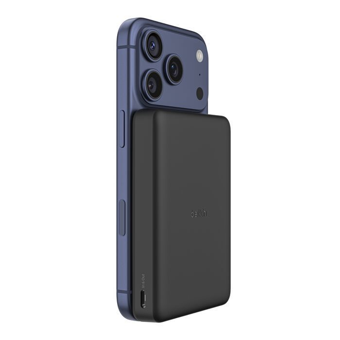 Акумулятор портативний літій-іонний Power Bank Belkin 10000мА·год, 15Вт, Slim Magnetic, чорний