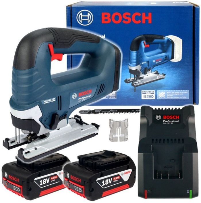 Лобзик аккумуляторный Bosch GST 185-LI, 18В, Акб 2х4Ач, 3500 об/мин, ход 26мм, кейс, 2кг