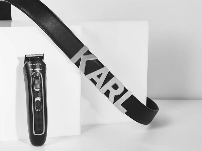 Триммер Rowenta & Karl Lagerfeld  для бороды, усов, головы, носа и ушей, акум., роторный мотор, насадок-9, титан.напыл., черный