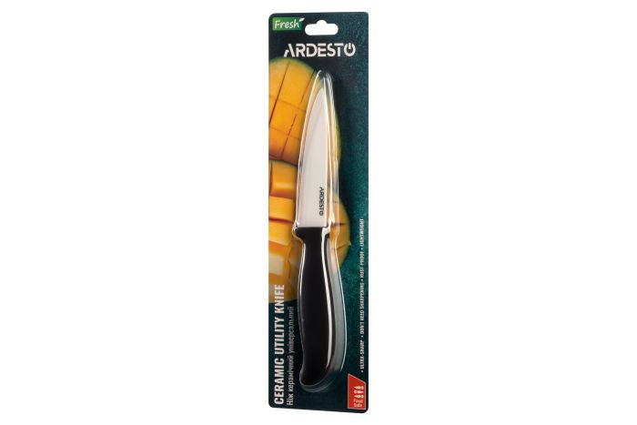 Нож керамический универсальный Ardesto Fresh, 10см, керамика, пластик, черный