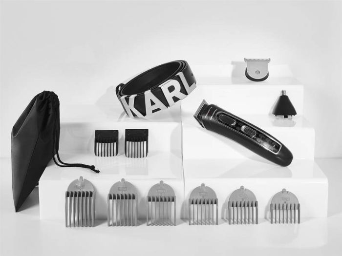 Триммер Rowenta & Karl Lagerfeld  для бороды, усов, головы, носа и ушей, акум., роторный мотор, насадок-9, титан.напыл., черный