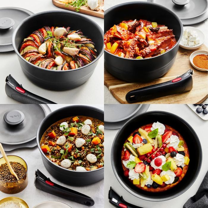Набір посуду Tefal Ingenio Inspiration, 6предметів, алюміній, скло, бакеліт, чорний