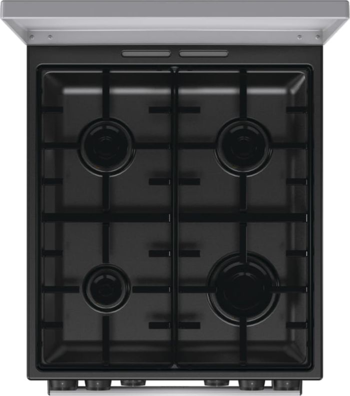 Плита Gorenje комбінована, 70л, 50x60см, металева кришка, дисплей, IconLed, емальовані, сірий