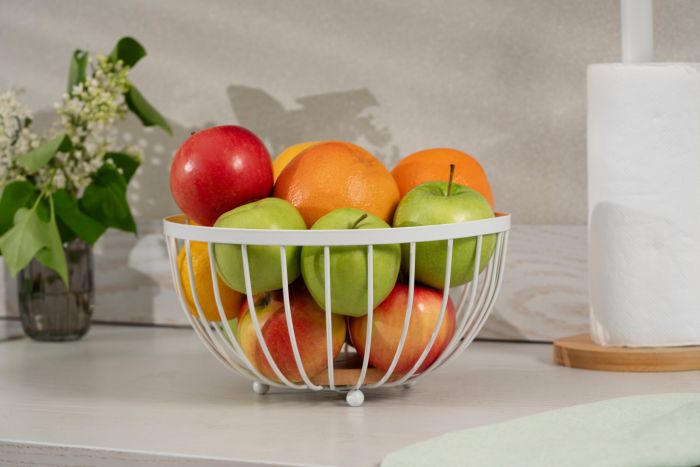 Кошик Ardesto Midori 25х25х13см, метал, дерево, білий