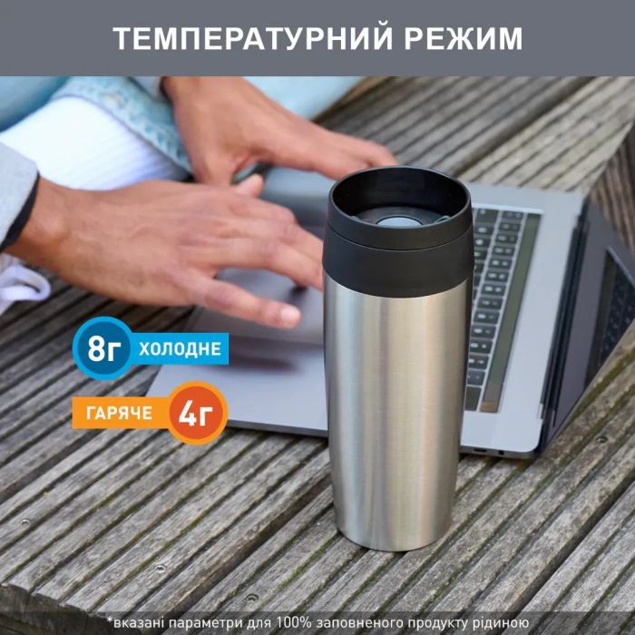 Термочашка Tefal Travel Mug Classic, 0.36л, нержавіюча сталь