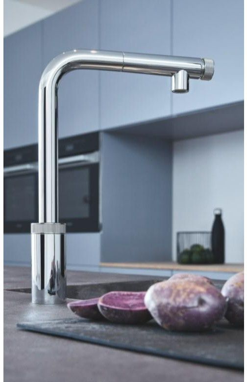 Смеситель для кухни Grohe Vento Smart Control, длина излива - 199мм, поворотный/вытяжной, вентиль/кнопка, хром