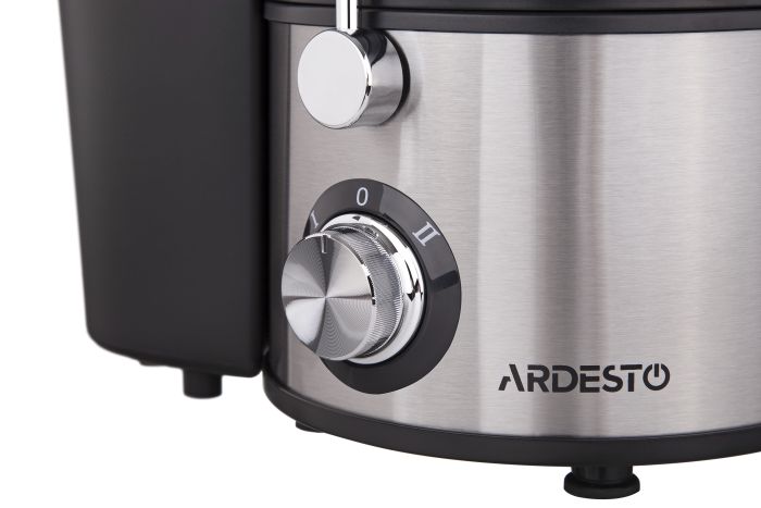 Соковыжималка Ardesto центробежная 1000Вт, чаша-0.5л, жмых-1.5л, пластик/металл, серебристо-черный