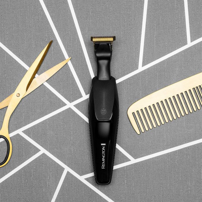 Триммер Remington T-Series для бороды и усов, акум., роторный мотор, насадок-8, сталь, черный
