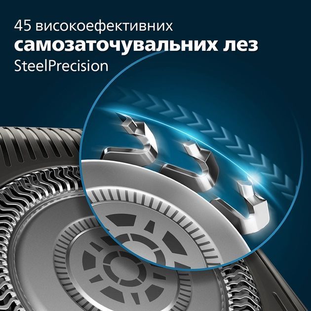 Бритва електр. Philips Series 5000 роторная, 9Вт,  бритв.головок-3, Li-Ion, сух.+влажн., триммер, черно-зеленый