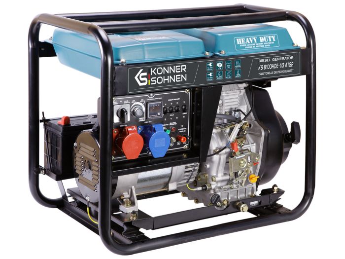 Генератор дизельный Konner&Sohnen KS 8100HDE-1/3 ATSR (EURO V), 230/400В, 5.5/6.0кВт, предстартовый подогрев, выход ATS, 117кг