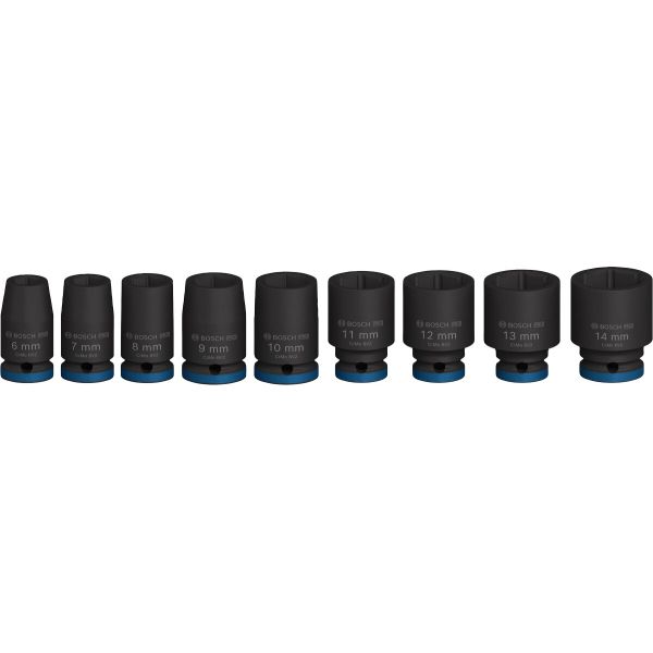 Набір ударних торцевих головок Bosch Professional Standart 9шт 1/4" 25мм