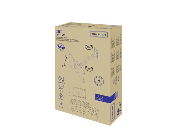 Кріплення ТВ поворотне Simpler  22-43" KSL 26ET