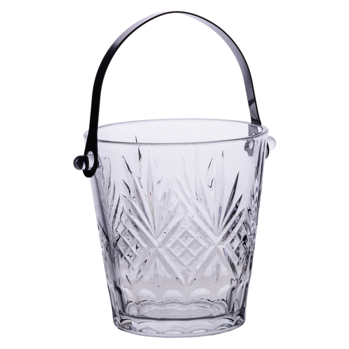 Відерце для льоду скляне 1 л з металевими щипцями HP-19-22GLASS