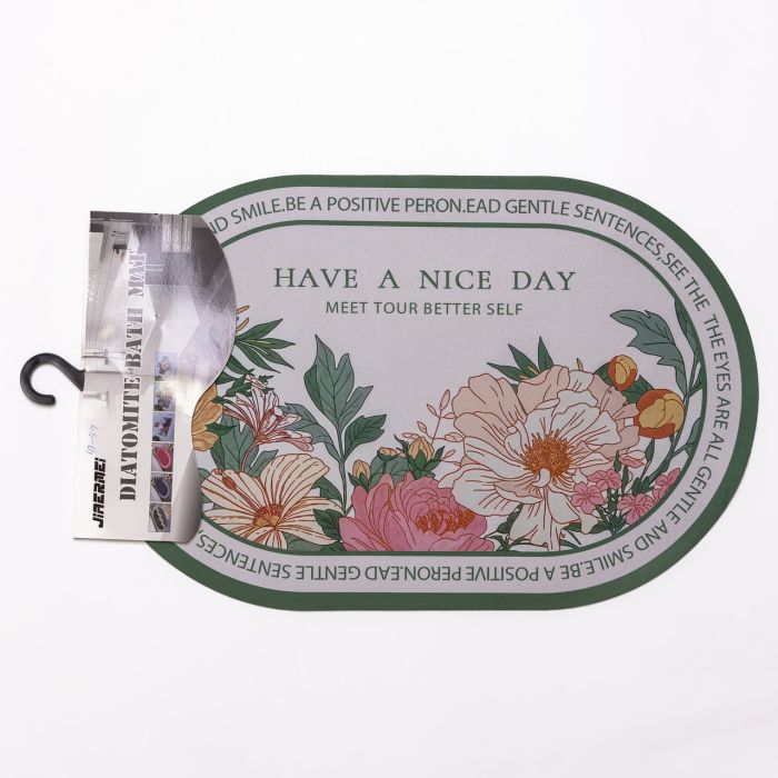 Діатомітовий овальний килимок Have A Nice Day 38×58 (см) вологопоглинальнючий HP-42-59