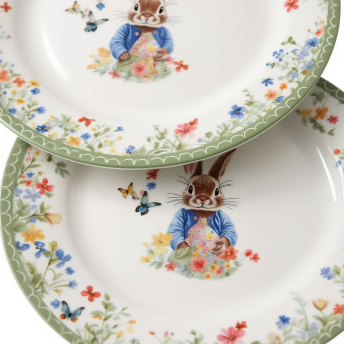 Набір обідніх тарілок пасхальних Garden Rabbits порцелянові 25 см HP-7323-5