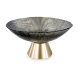 Фруктовниця скляна "Gold & Grey" 15 см на золотій ніжці Yiwu HP-34-117