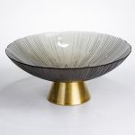 Фруктовниця скляна "Gold & Grey" 34 см на золотій ніжці Yiwu HP-34-119